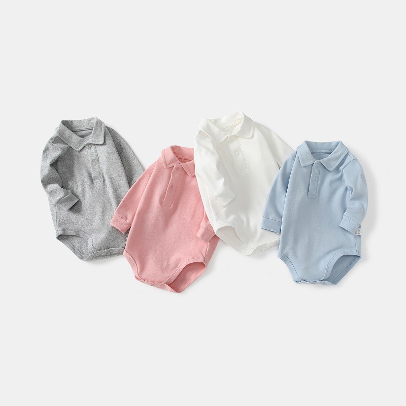 Baby Polo Collar Bodysuit 100% - Romper Onesie Baby 评论和价格