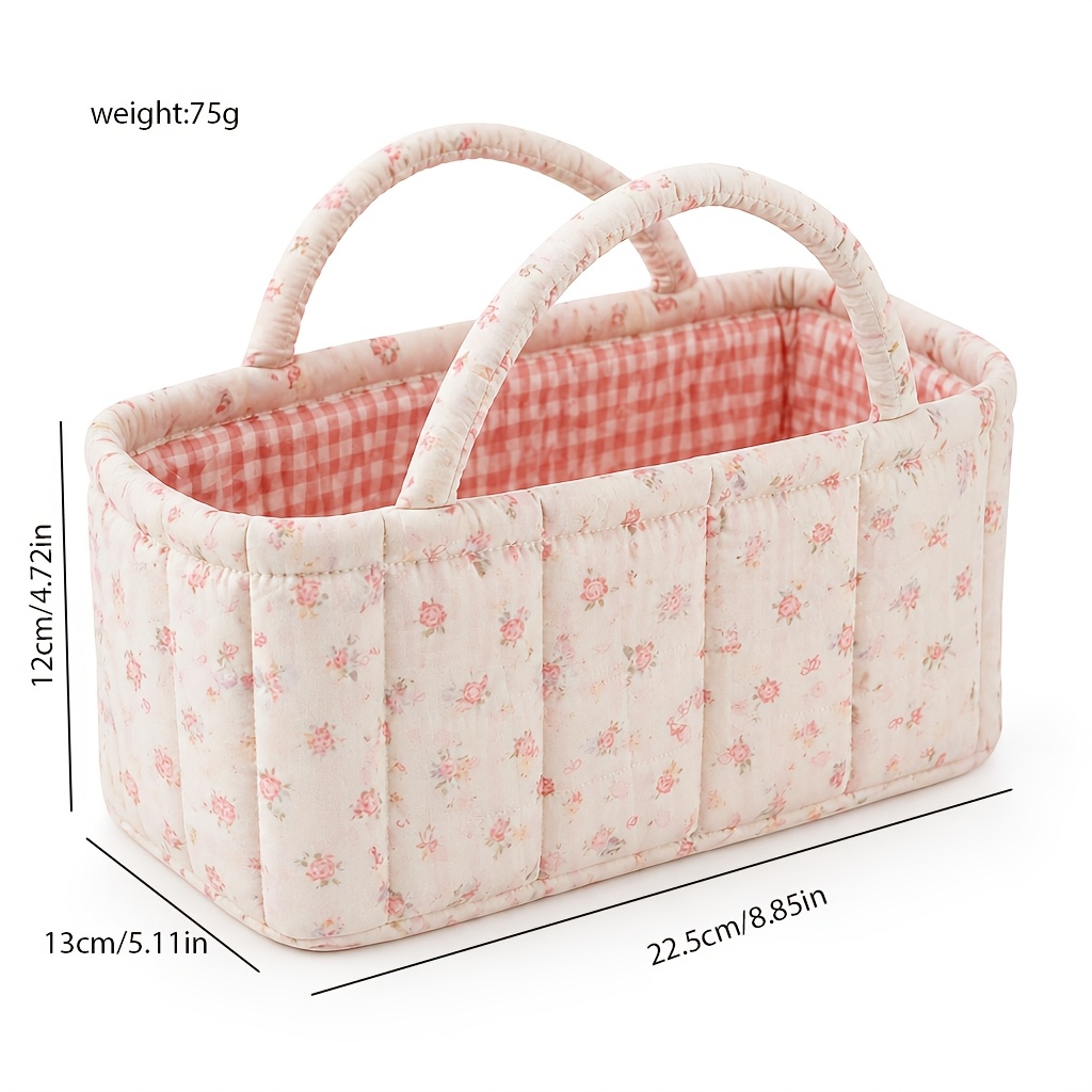 Floral Quilted Storage Basket  - Baby Clothing Basket 评论和价格