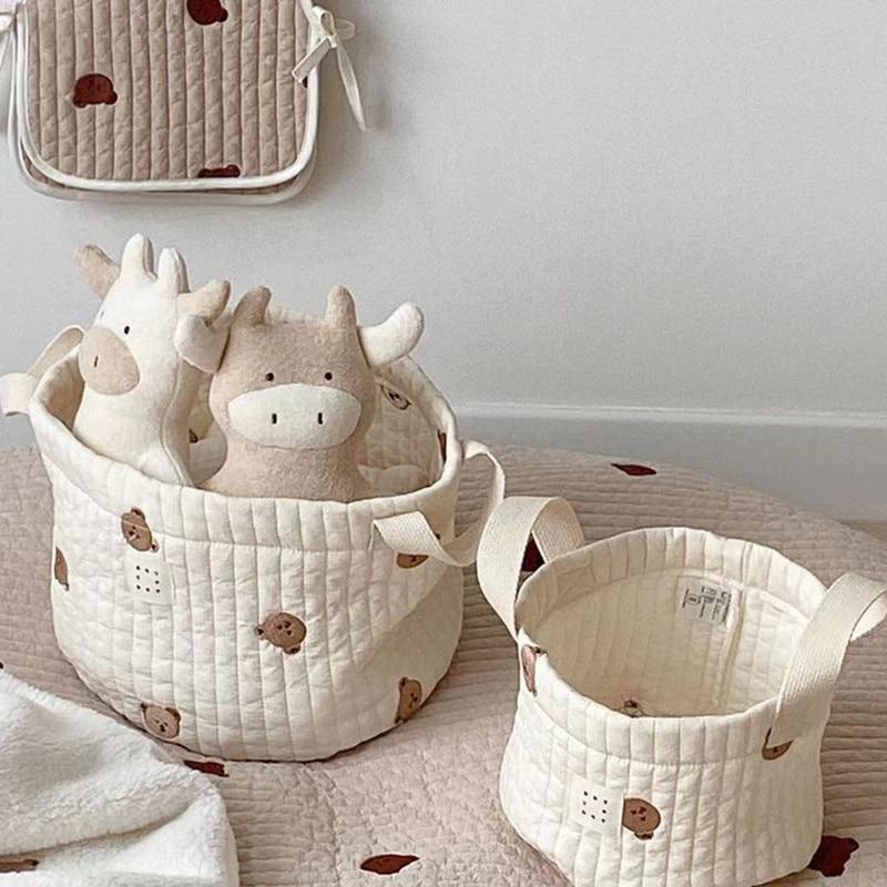 Cute Bear Embroidery Diaper Ba - Baby Clothing Basket 评论和价格
