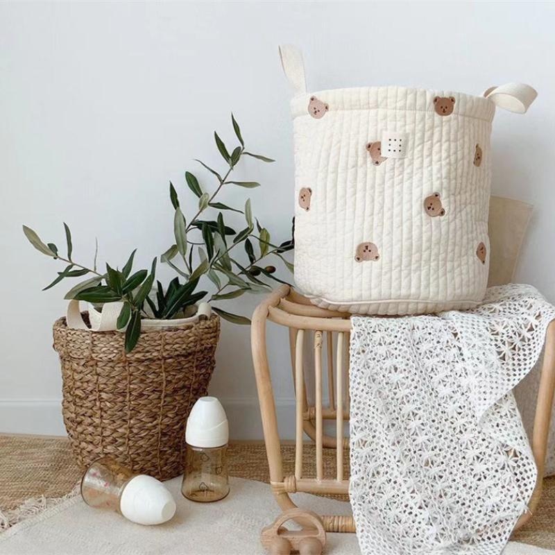 Cute Bear Embroidery Diaper Ba - Baby Clothing Basket 评论和价格