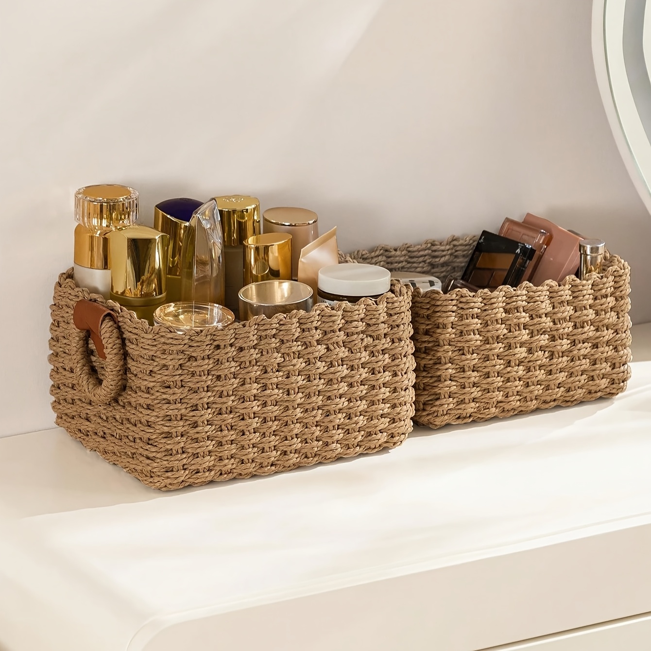 Woven Cosmetics Storage Basket - Baby Clothing Basket 评论和价格