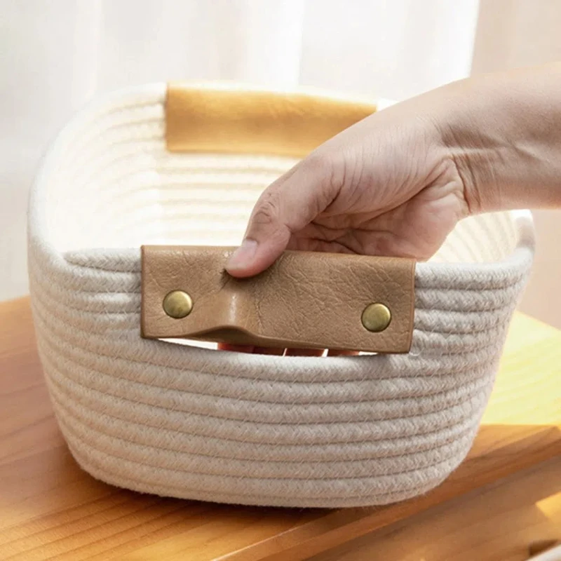 Woven Cotton Rope Desk Storage - Baby Clothing Basket 评论和价格